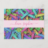 Niedlicher Dank, dass Sie den Namen hinzufügen Postkarte (Vorderseite)