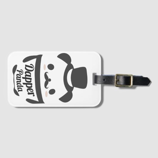 Niedlicher Dapper Panda mit Top Hat Gepäckanhänger (Vorderseite (Horizontal))