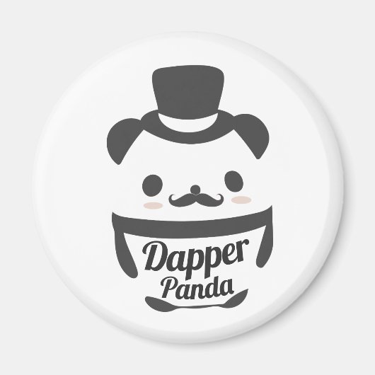 Niedlicher Dapper Panda mit Top Hat Magnet (Vorne)
