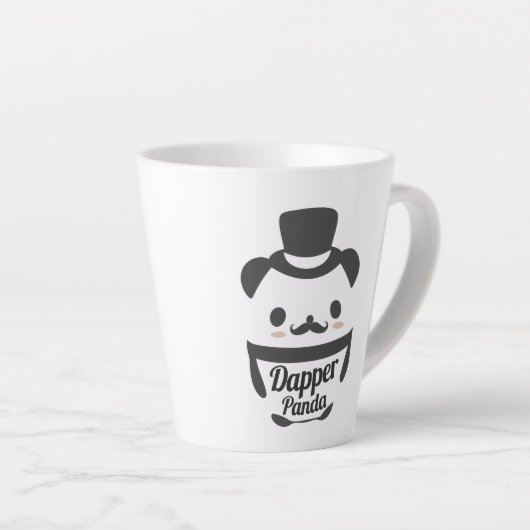 Niedlicher Dapper Panda mit Top Hat Milchtasse (Rechte Ecke)