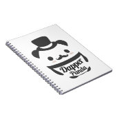 Niedlicher Dapper Panda mit Top Hat Notizblock (Rechte Seite)
