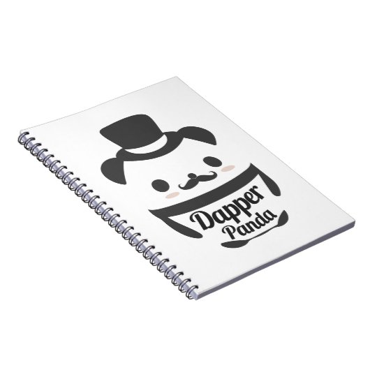 Niedlicher Dapper Panda mit Top Hat Notizblock (Rechte Seite)