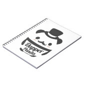 Niedlicher Dapper Panda mit Top Hat Notizblock (Linke Seite)
