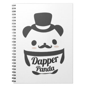 Niedlicher Dapper Panda mit Top Hat Notizblock