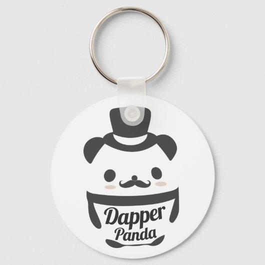 Niedlicher Dapper Panda mit Top Hat Schlüsselanhänger (Vorderseite)