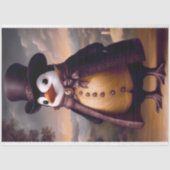 Niedlicher Dapper Pinguin, Coat & Top Hat BG9 Deco Seidenpapier (Vorderseite)