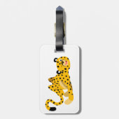 Niedlicher Dashing Cartoon Cheetah Gepäckmarke Gepäckanhänger (Rückseite vertikal)