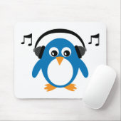 Niedlicher Dee Jay-Penguin u. Kopfhörer Mousepad (Mit Mouse)