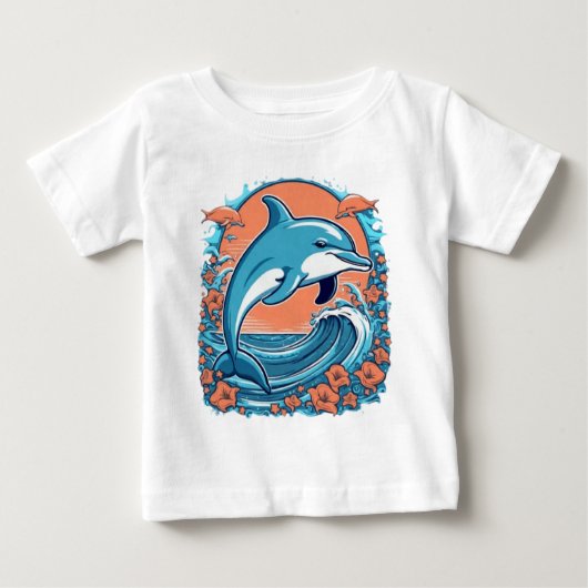 Niedlicher Delphin Baby T-shirt (Vorderseite)
