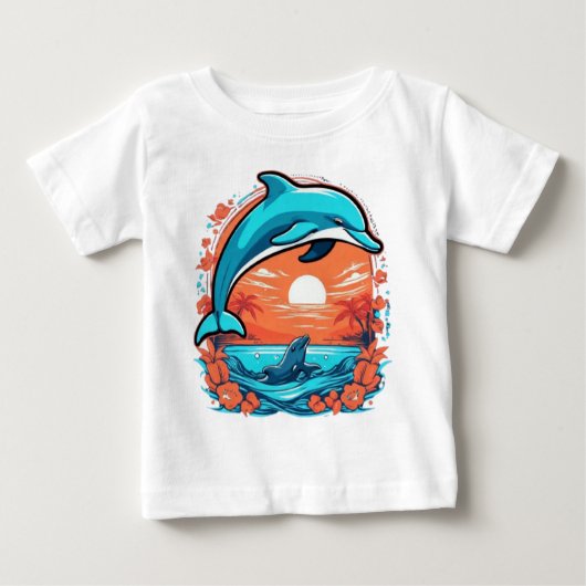 Niedlicher Delphin Baby T-shirt (Vorderseite)