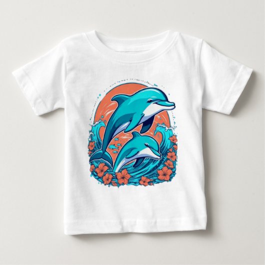 Niedlicher Delphin Baby T-shirt (Vorderseite)