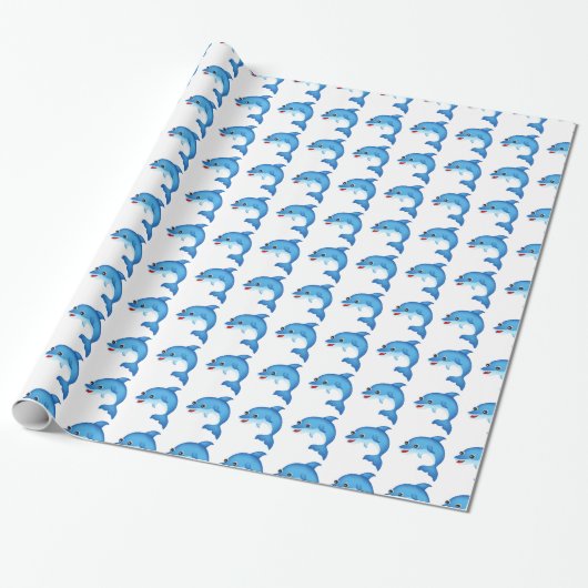 Niedlicher Delphin Geschenkpapier (Ungerollt)