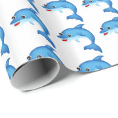 Niedlicher Delphin Geschenkpapier (Rolleneckpunkt)
