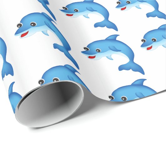 Niedlicher Delphin Geschenkpapier (Rolleneckpunkt)