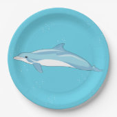 Niedlicher Delphin im Ozean Pappteller (Vorderseite)