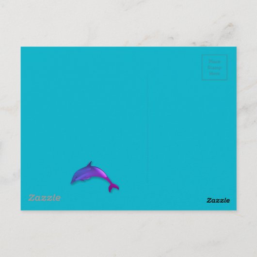 Niedlicher Delphin in rosa lila Postkarte (Rückseite)