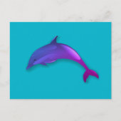 Niedlicher Delphin in rosa lila Postkarte (Vorderseite)