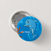 Niedlicher Delphin-Knopf für den Ozean Button (Vorne & Hinten)