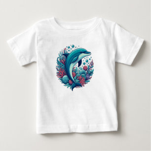 Niedlicher Delphin, Küstendelphin/Seeschifffahrt Baby T-shirt