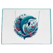 Niedlicher Delphin, Küstendelphin/Seeschifffahrt Große Geschenktüte (Vorderseite)