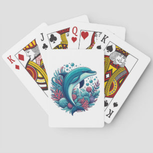 Niedlicher Delphin, Küstendelphin/Seeschifffahrt Spielkarten