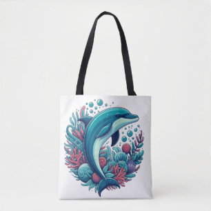 Niedlicher Delphin, Küstendelphin/Seeschifffahrt Tasche