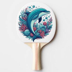 Niedlicher Delphin, Küstendelphin/Seeschifffahrt Tischtennis Schläger
