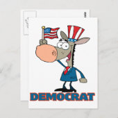 niedlicher, demokratischer Esel-Zeichentrickcharak Postkarte (Vorne/Hinten)