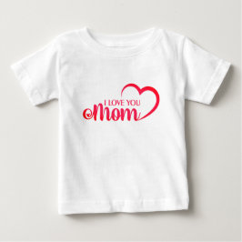 Niedlicher Design Text I Liebe Mama mit Herz Baby T-shirt
