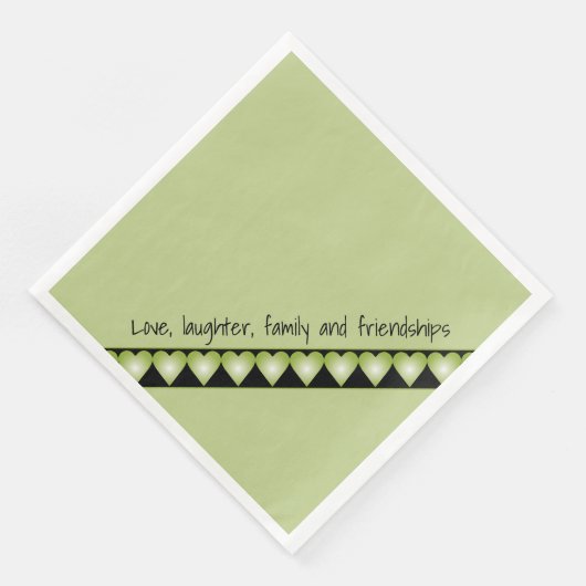 Niedlicher Designer für grün und schwarz Serviette (Ecke)