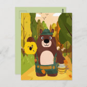 Niedlicher deutscher Bär Postkarte (Vorne/Hinten)