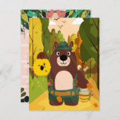 Niedlicher deutscher Bärenkalender Postkarte (Vorne/Hinten)