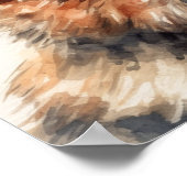 Niedlicher deutscher Hirte, der durch Mikrofon sin Poster (Ecke)