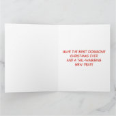 Niedlicher deutscher Hirte in Weihnachtsmannmütze  Karte (Innenseite)