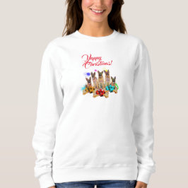Niedlicher Deutscher Hirte Yappy Weihnachten Sweatshirt