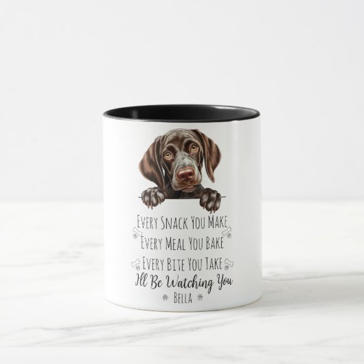 Niedlicher deutscher Pointer Dog Funny Custom Tasse (Zentrum)