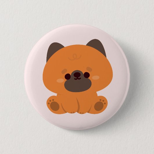 Niedlicher Deutscher Schäferhund Button (Vorderseite)