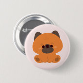 Niedlicher Deutscher Schäferhund Button (Vorne & Hinten)
