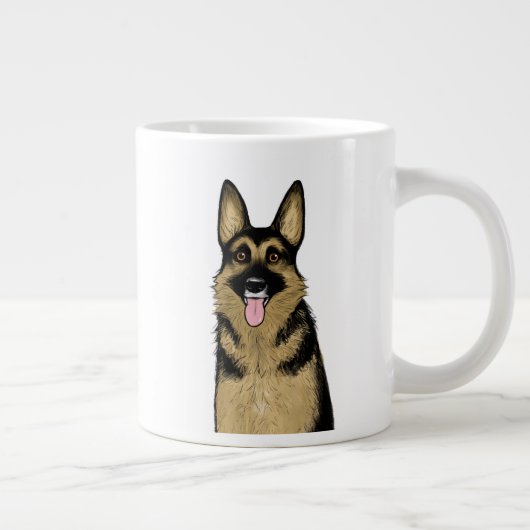Niedlicher deutscher Schäferhund | Coole Haustierk Jumbo-Tasse (Rechts)