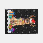 Niedlicher deutscher Schäferhund Dog Christmas Lig Fleecedecke (Vorderseite (Horizontal))