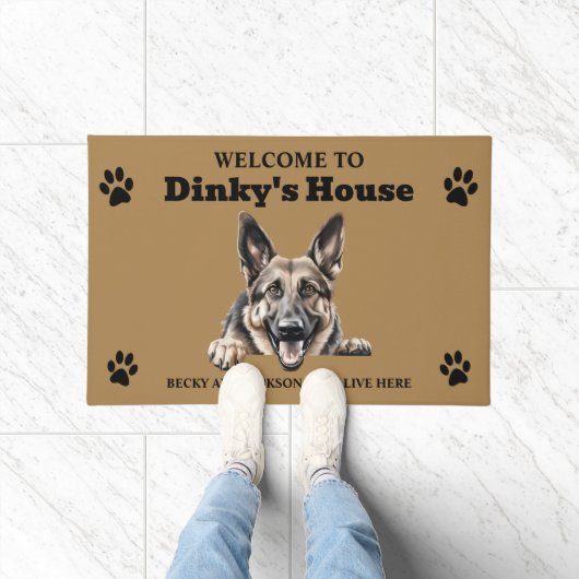 Niedlicher deutscher Schäferhund Fußmatte (Indoor)