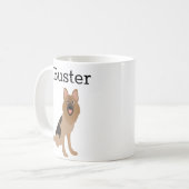 Niedlicher deutscher Schäferhund Personalisiertes Kaffeetasse (Vorderseite Links)