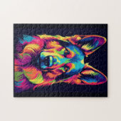 Niedlicher deutscher Schäferhund Puzzle (Horizontal)