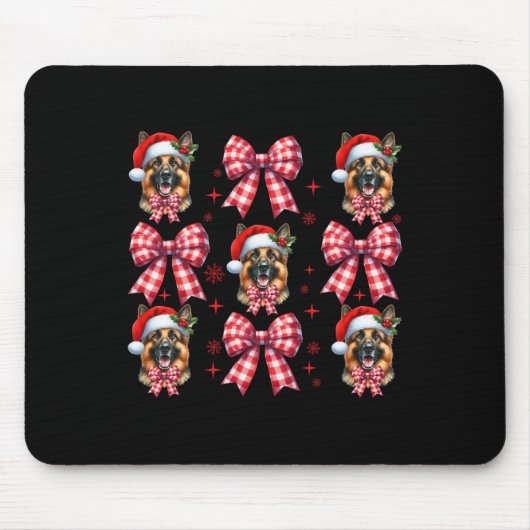 Niedlicher deutscher Schäferhund Red Kariert Coque Mousepad (Vorne)