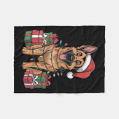 Niedlicher deutscher Schäferhund Weihnachten Funny Fleecedecke (Vorderseite (Horizontal))