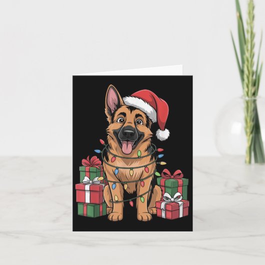 Niedlicher deutscher Schäferhund Weihnachten Funny Karte (Vorderseite)