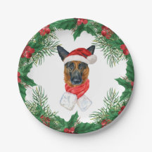 Niedlicher deutscher Schäferhund Weihnachten