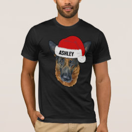 Niedlicher deutscher Schäferhund Weihnachtshund Bi T-Shirt