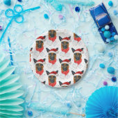 Niedlicher deutscher Schäferhund Weihnachtsmuster Pappteller (Party)