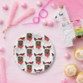 Niedlicher deutscher Schäferhund Weihnachtsmuster Pappteller (Party)